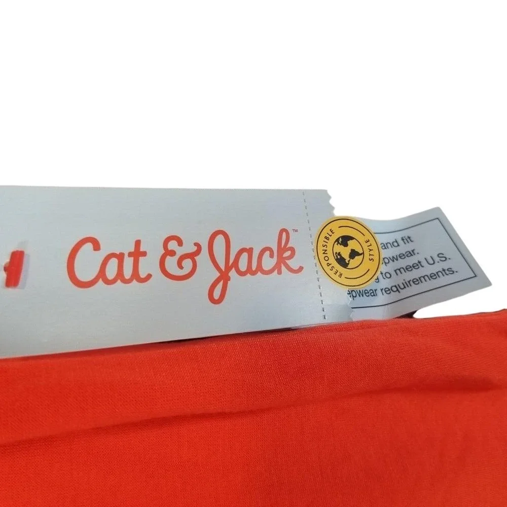 Cat & Jack Kids Orange Halloween Creepy Crew Pajama Set Buffalo Plaid Shorts M 8